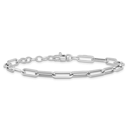 Polished Fancy Link with 1in ext Bracelet - 4mm