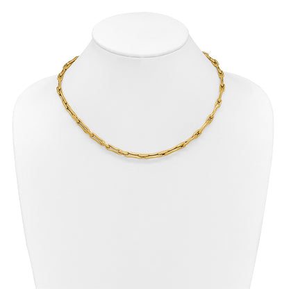 Polished Hollow Fancy Link Necklace 18"