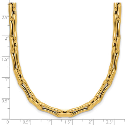 Polished Hollow Fancy Link Necklace 18"