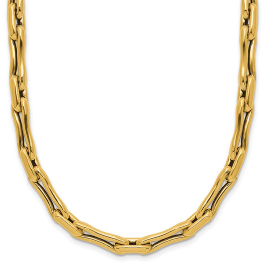 Polished Hollow Fancy Link Necklace 18"