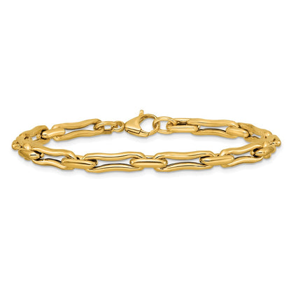 Polished Hollow Fancy Link Bracelet 8"