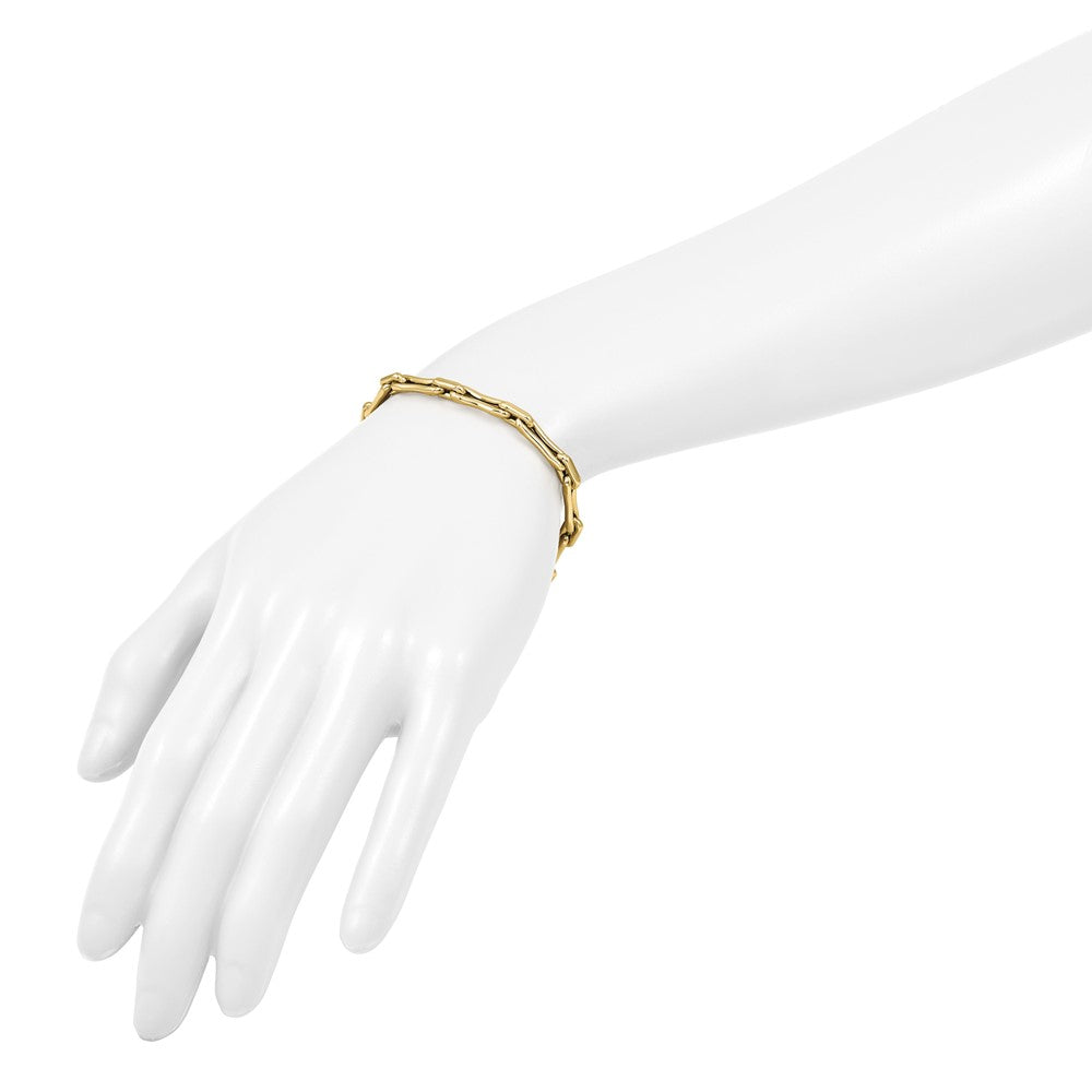 Polished Hollow Fancy Link Bracelet 8"