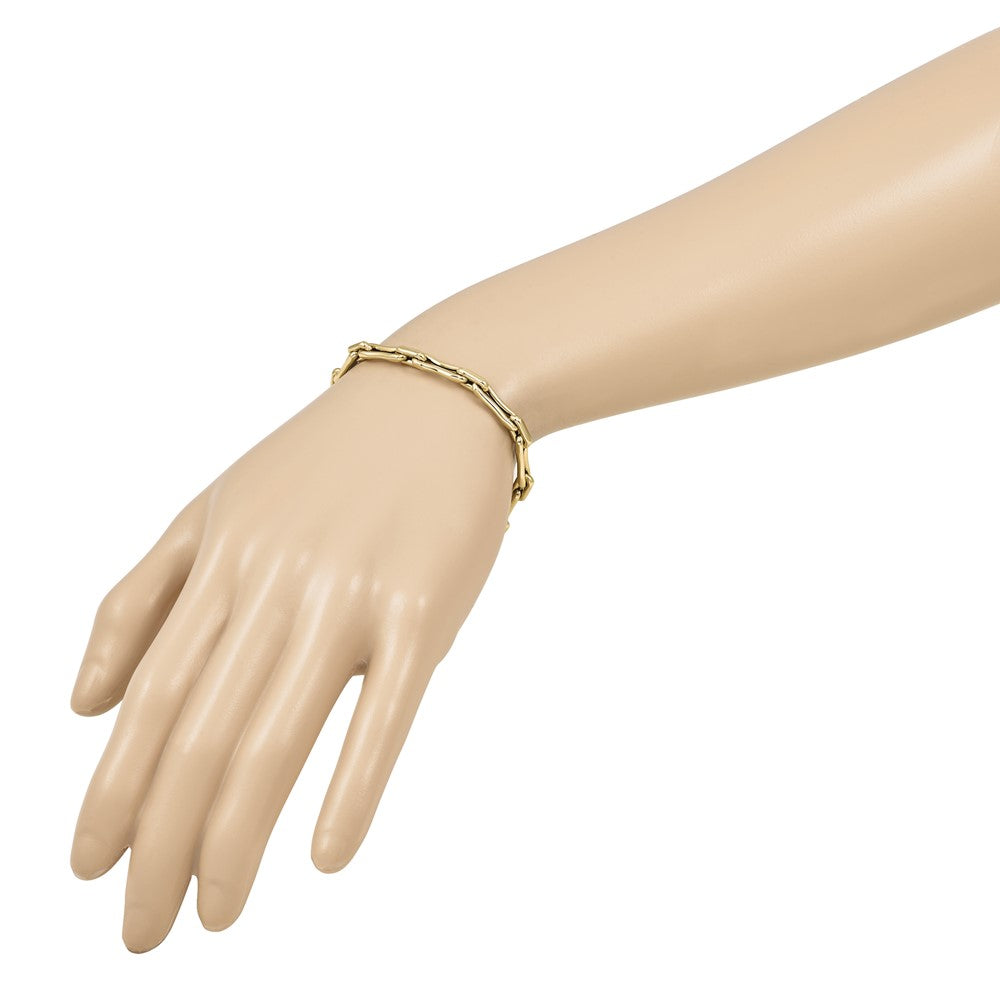Polished Hollow Fancy Link Bracelet 8"