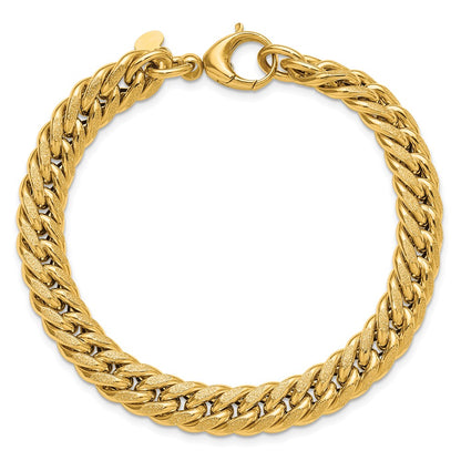 Polished and Textured Fancy Curb Bracelet 7.5"