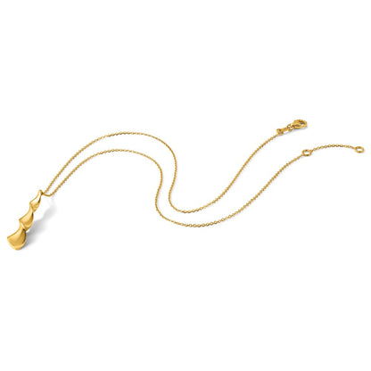 Polished Wavy Pendant on Dia-cut Chain w/1in ext. Necklace
