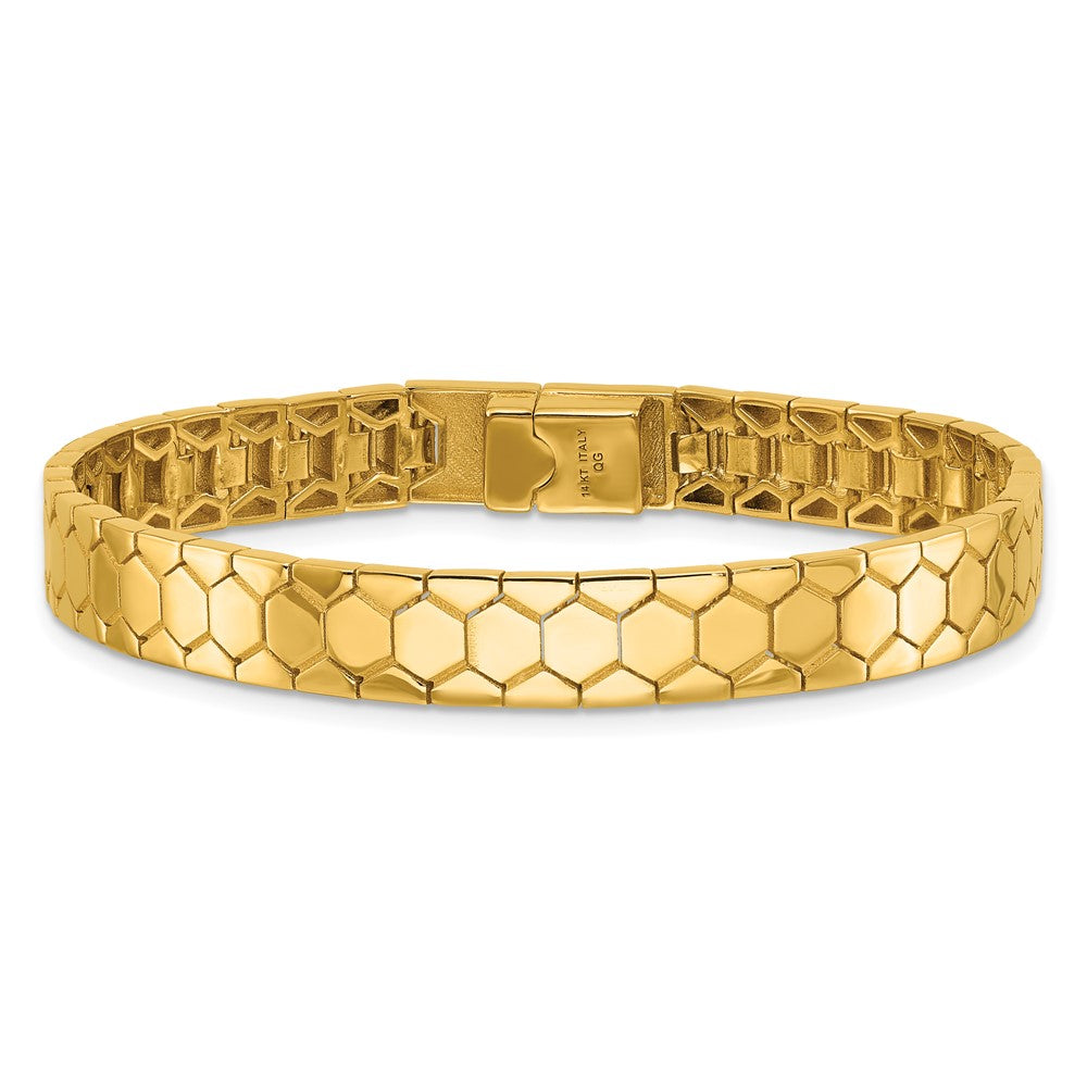 Polished Hexagon Design Bracelet 7.5"