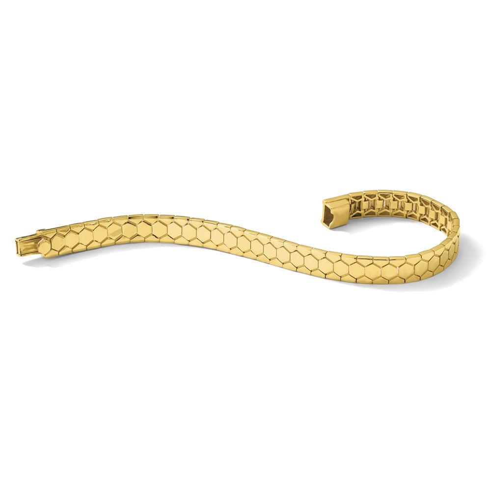 Polished Hexagon Design Bracelet 7.5"