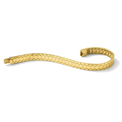 Polished Hexagon Design Bracelet 7.5"