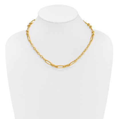 Polished Fancy Link Necklace 18" - 7.75mm