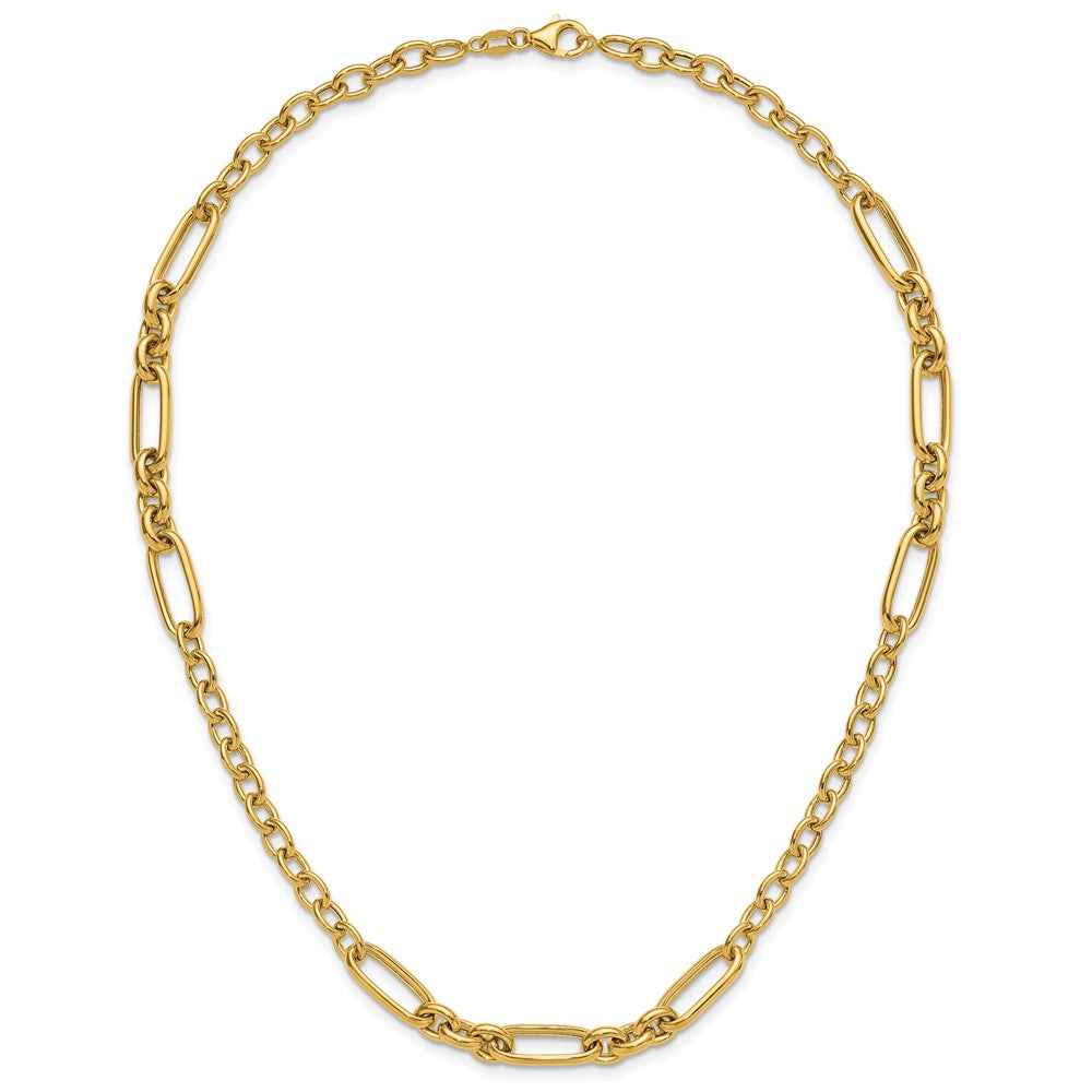 Polished Fancy Link Necklace 18" - 7.75mm