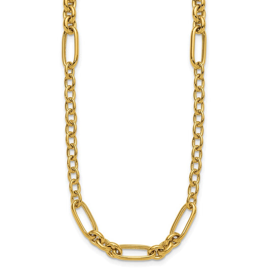 Polished Fancy Link Necklace 18" - 7.75mm
