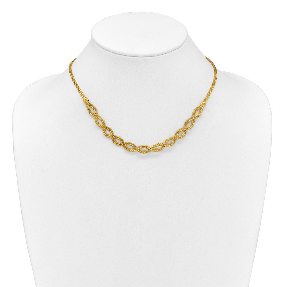 Polished Fancy Woven Necklace 16.5"