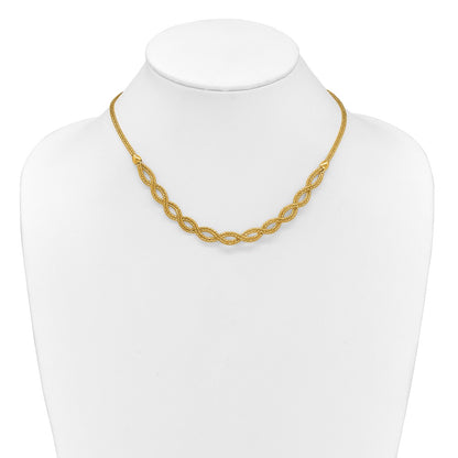 Polished Fancy Woven Necklace 16.5"