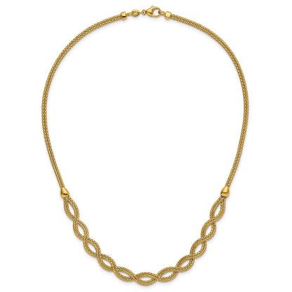 Polished Fancy Woven Necklace 16.5"