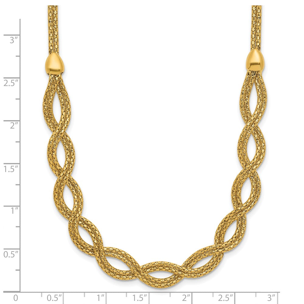 Polished Fancy Woven Necklace 16.5"