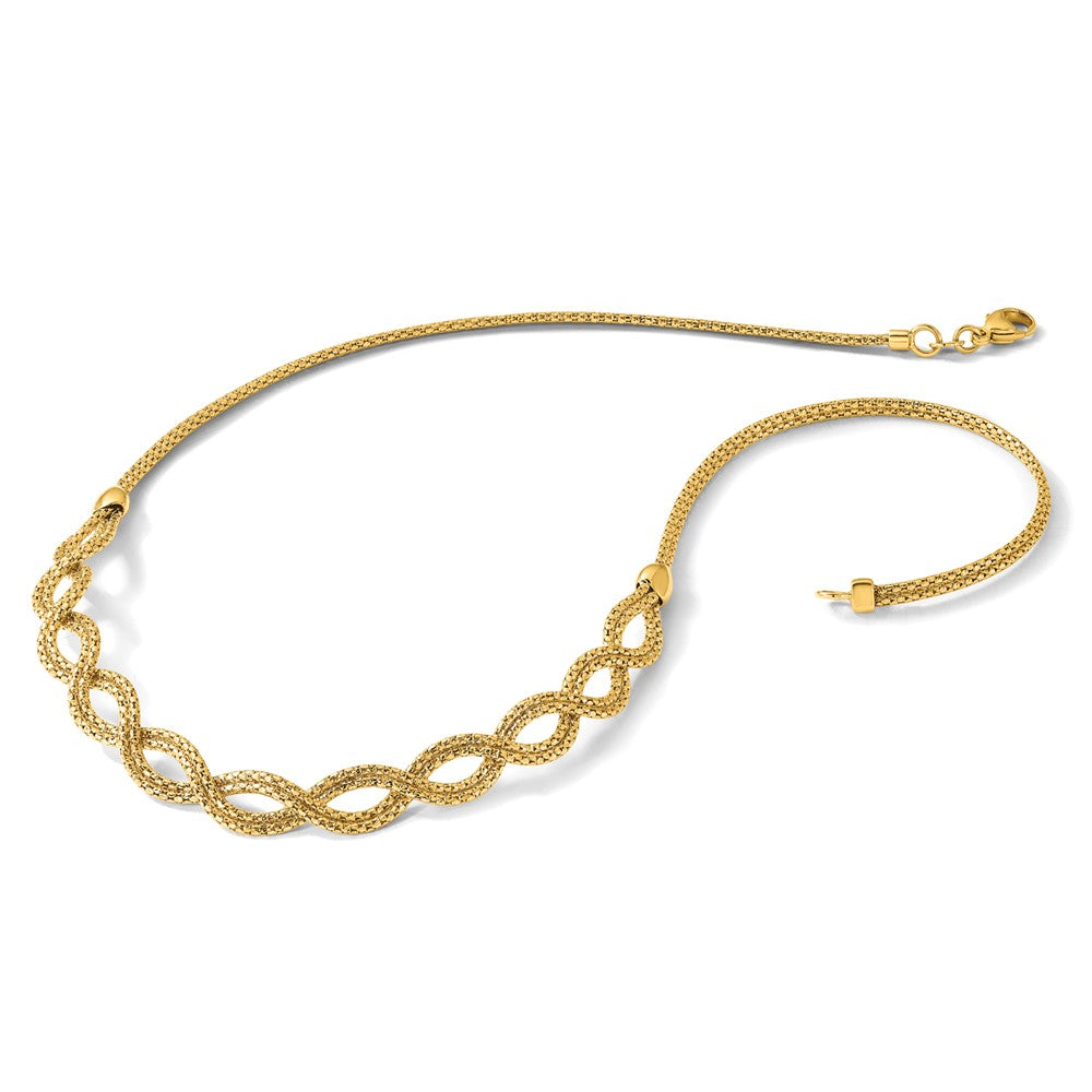 Polished Fancy Woven Necklace 16.5"
