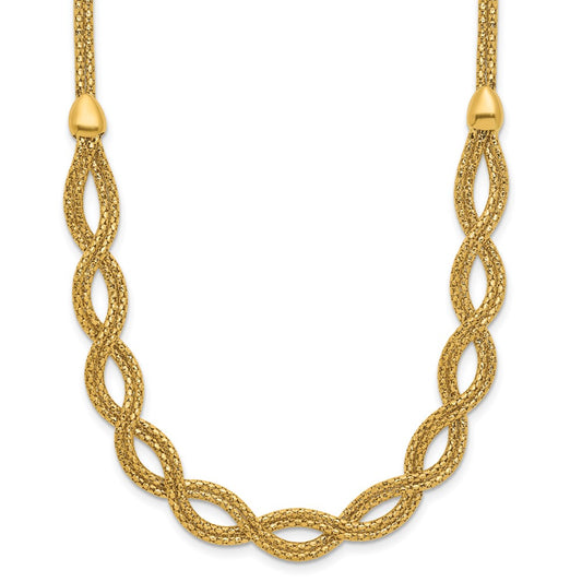Polished Fancy Woven Necklace 16.5"