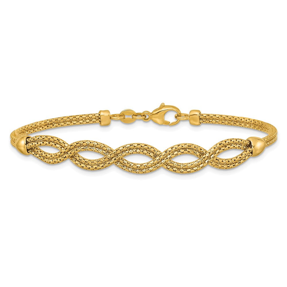 Polished Fancy Woven Bracelet 7.5"