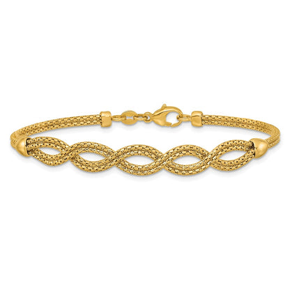 Polished Fancy Woven Bracelet 7.5"