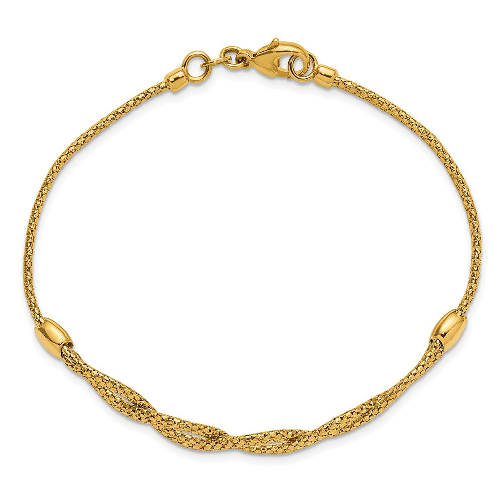 Polished Fancy Woven Bracelet 7.5"