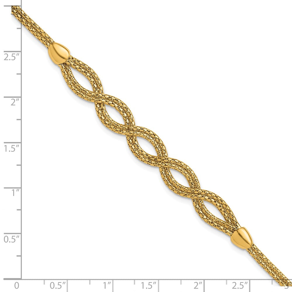 Polished Fancy Woven Bracelet 7.5"