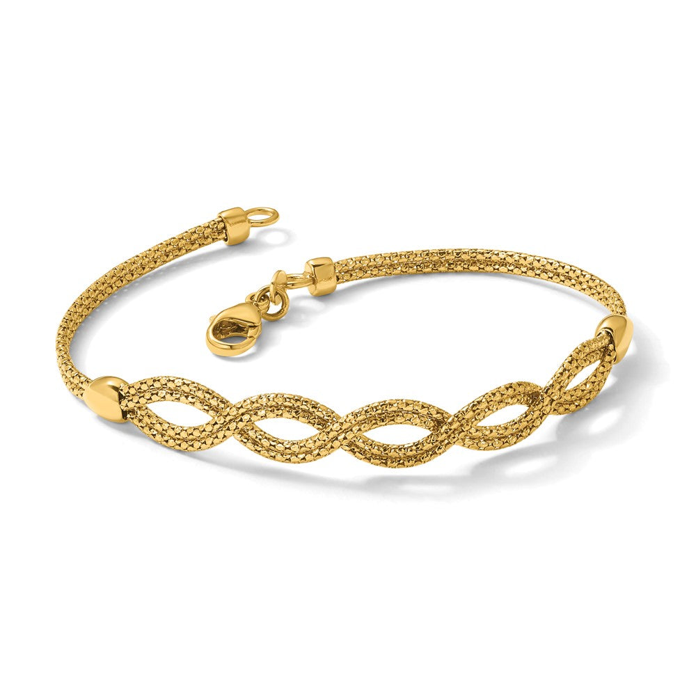 Polished Fancy Woven Bracelet 7.5"