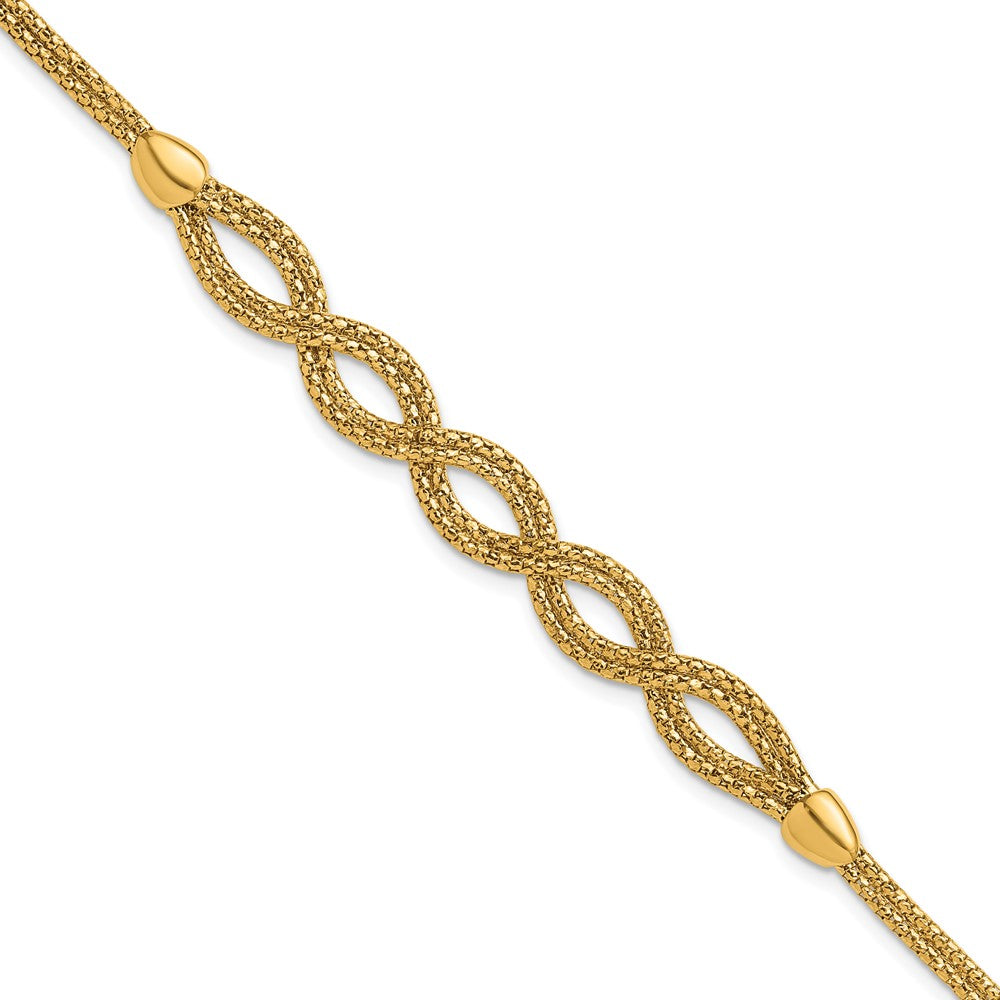 Polished Fancy Woven Bracelet 7.5"