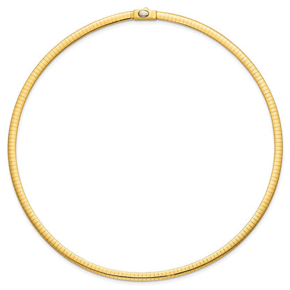 Polished and Satin 4mm Reversible Omega Necklace