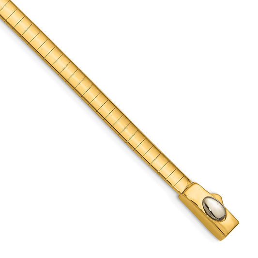 Polished and Satin 4mm Reversible Omega Bracelet 7.5"