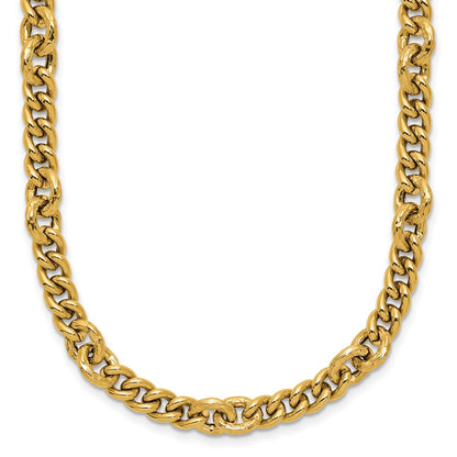 Polished and Textured Fancy Link with .5in ext. Necklace