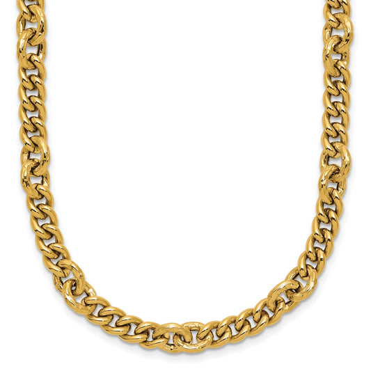 Polished and Textured Fancy Link with .5in ext. Necklace