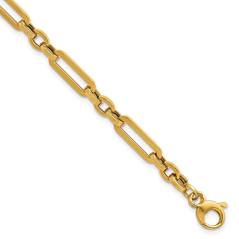 Polished Fancy Paperclip Link Bracelet 7.5" - 3.81g