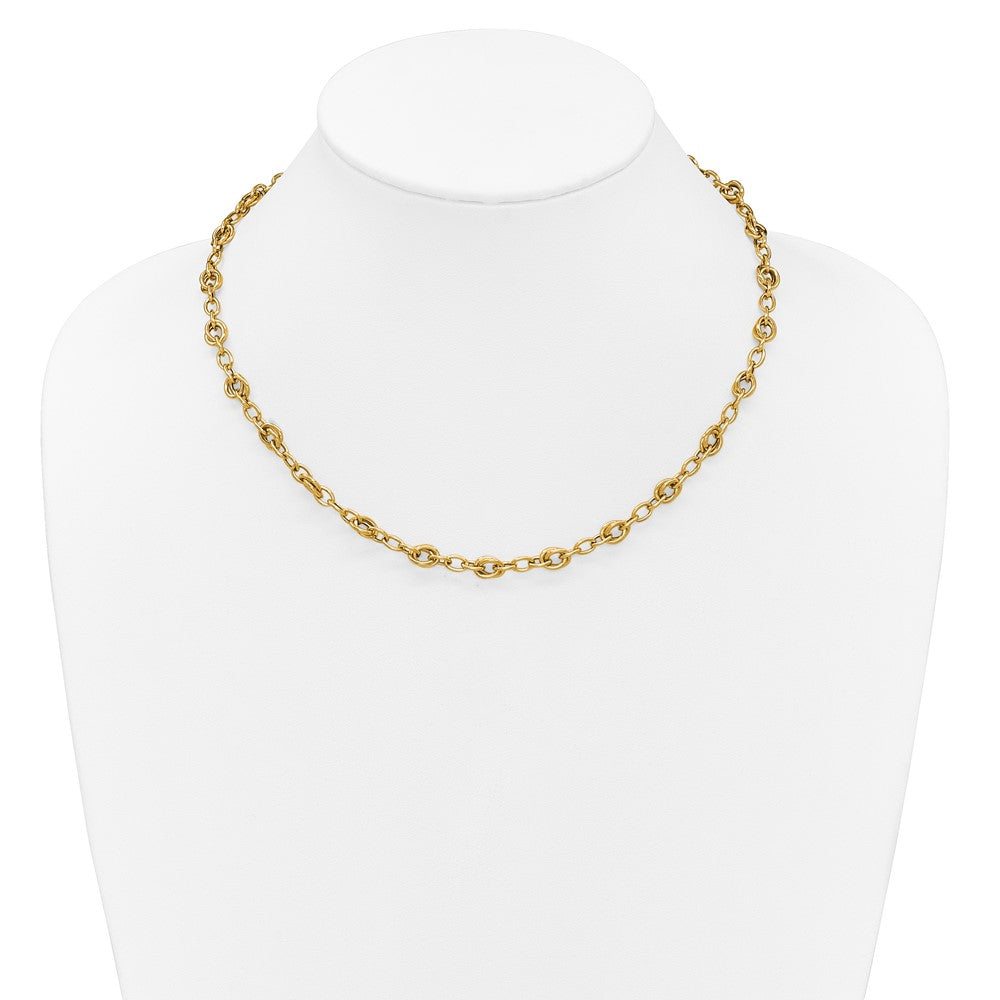 Polished Fancy Link Necklace 18" - 6mm