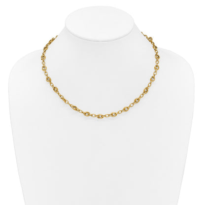 Polished Fancy Link Necklace 18" - 6mm