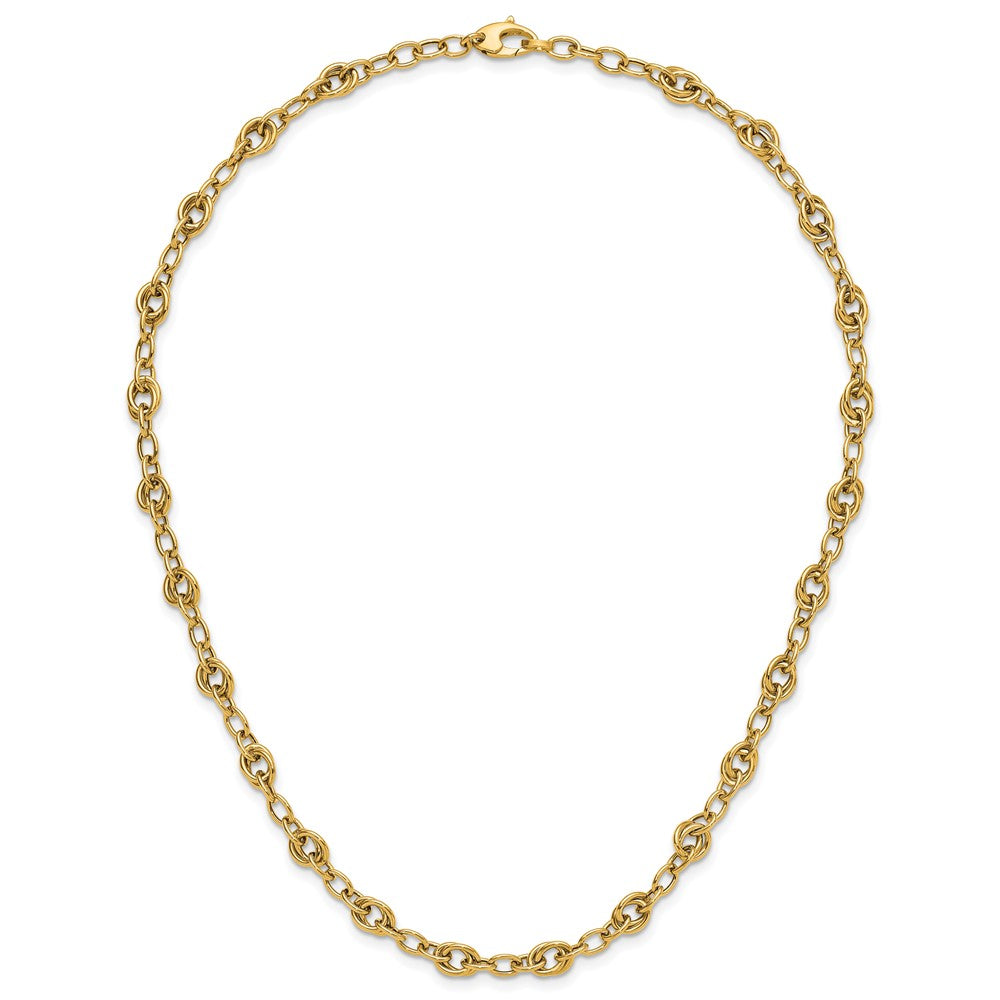 Polished Fancy Link Necklace 18" - 6mm