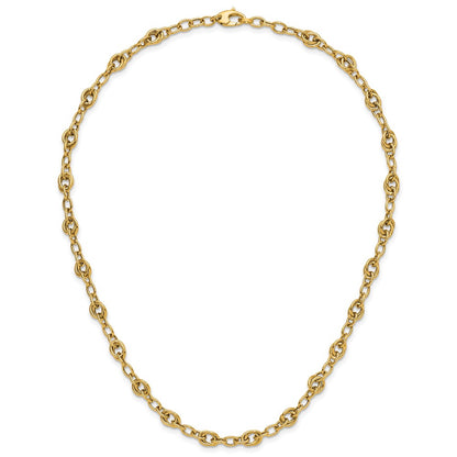 Polished Fancy Link Necklace 18" - 6mm