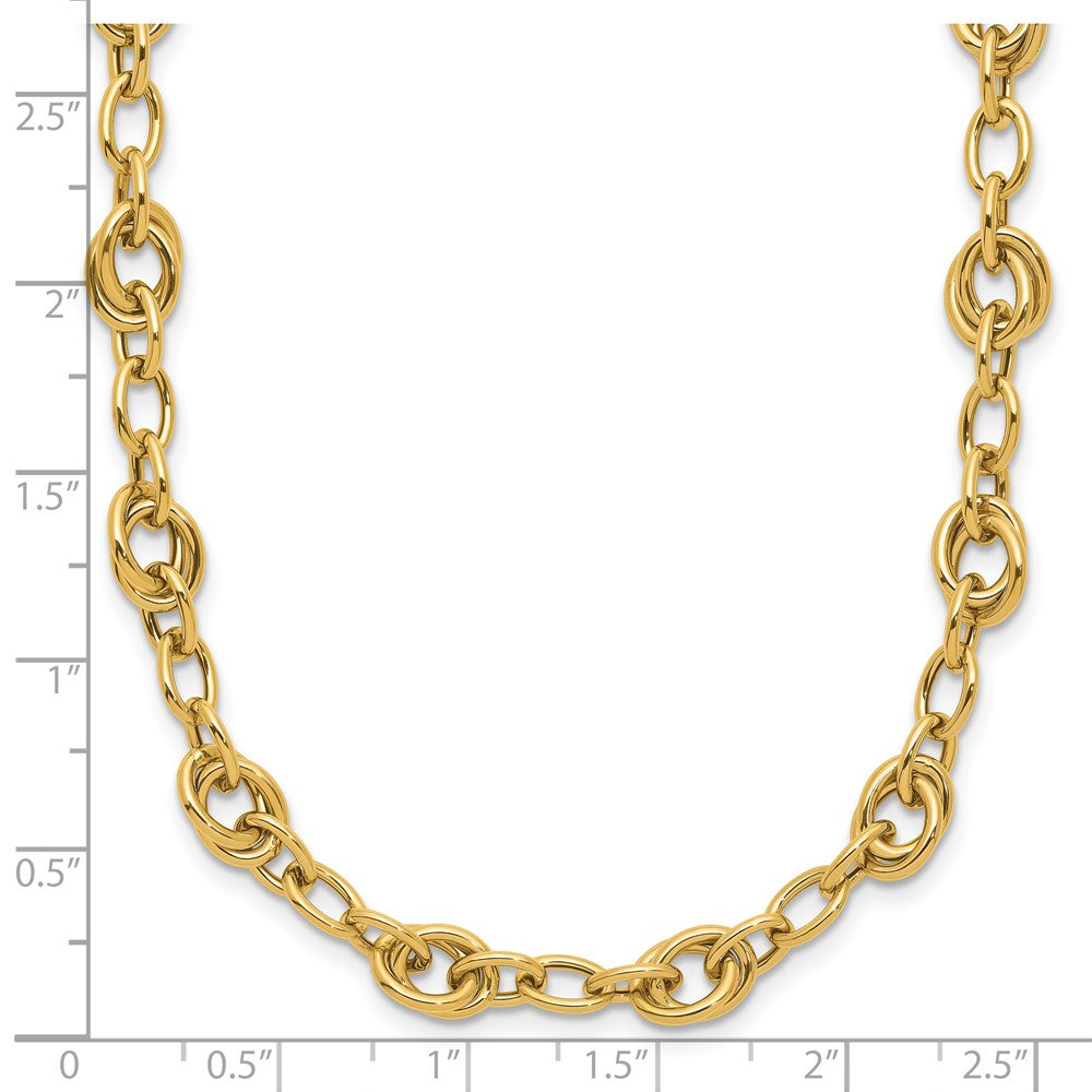 Polished Fancy Link Necklace 18" - 6mm