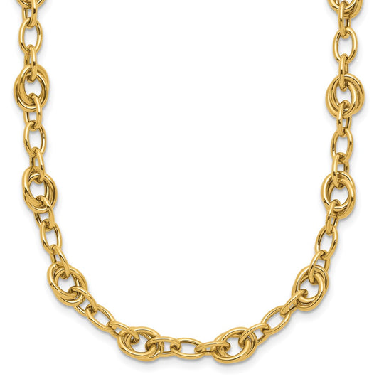 Polished Fancy Link Necklace 18" - 6mm