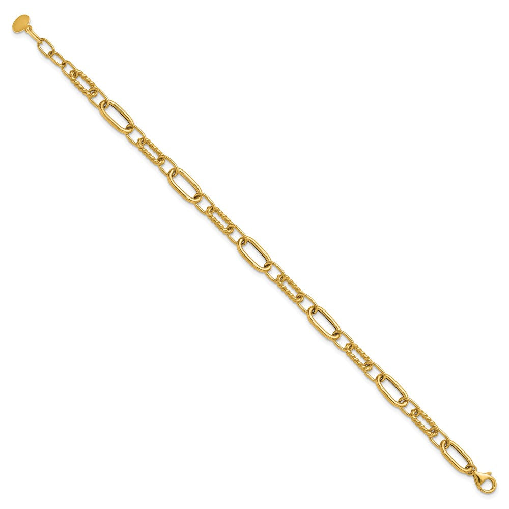Polished and Twisted Fancy Link w/.5in ext. Bracelet