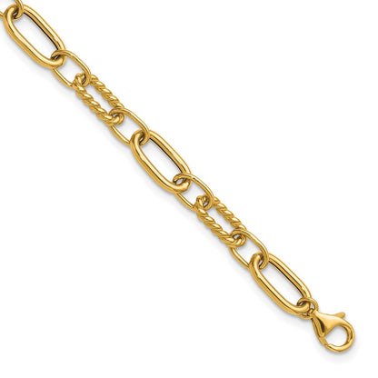 Polished and Twisted Fancy Link w/.5in ext. Bracelet