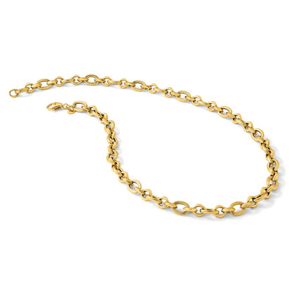 Polished and Textured Fancy Link Necklace 18" - 7.85mm