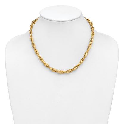 Polished and Textured Fancy Twisted Link Necklace 18"