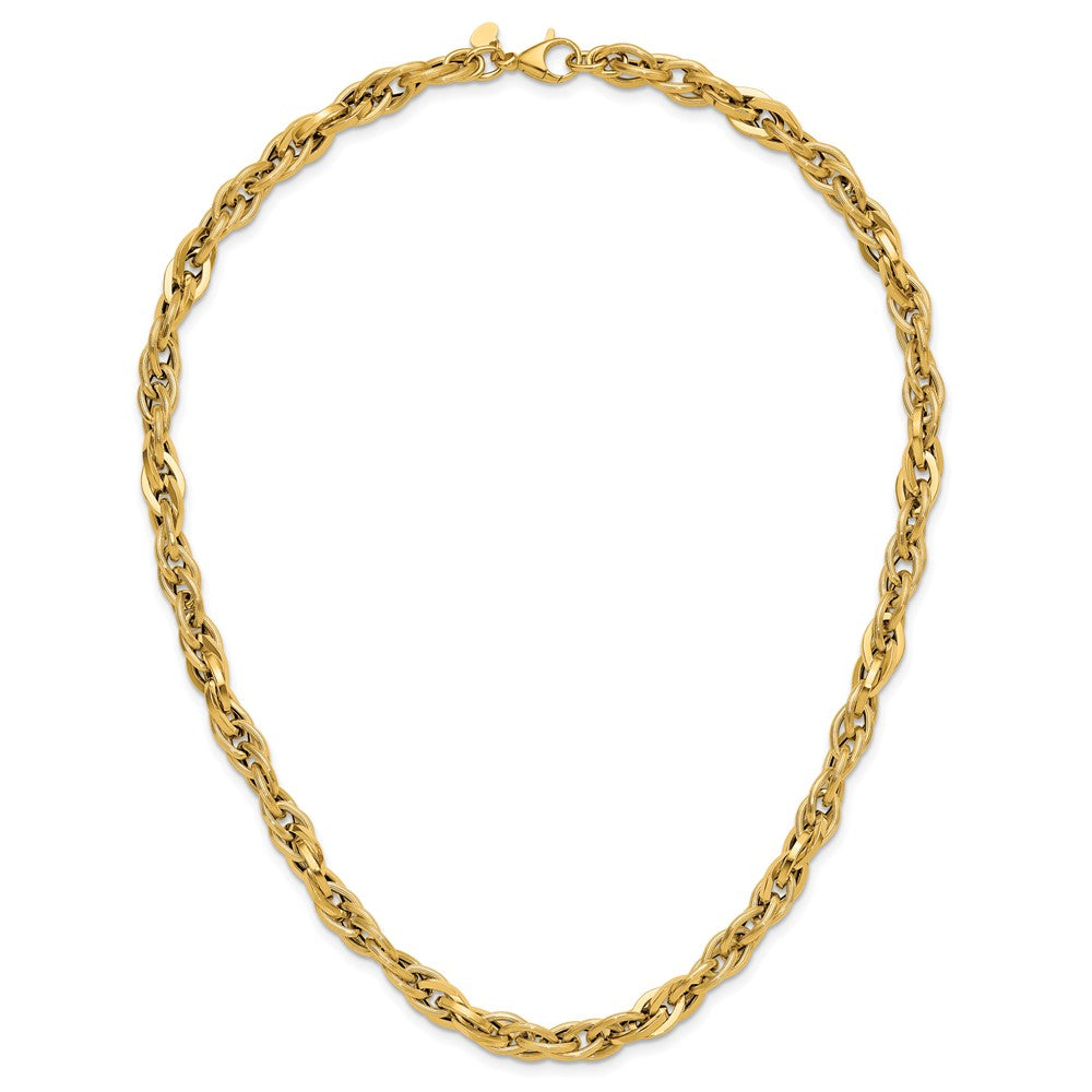 Polished and Textured Fancy Twisted Link Necklace 18"