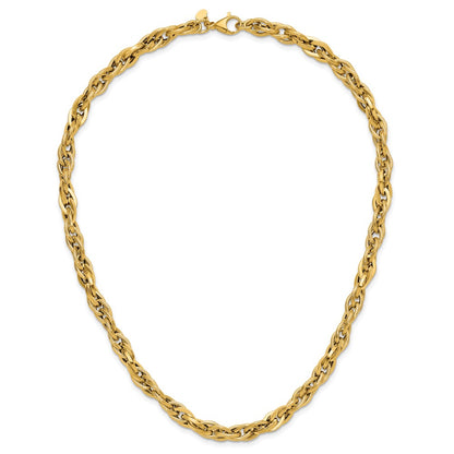 Polished and Textured Fancy Twisted Link Necklace 18"