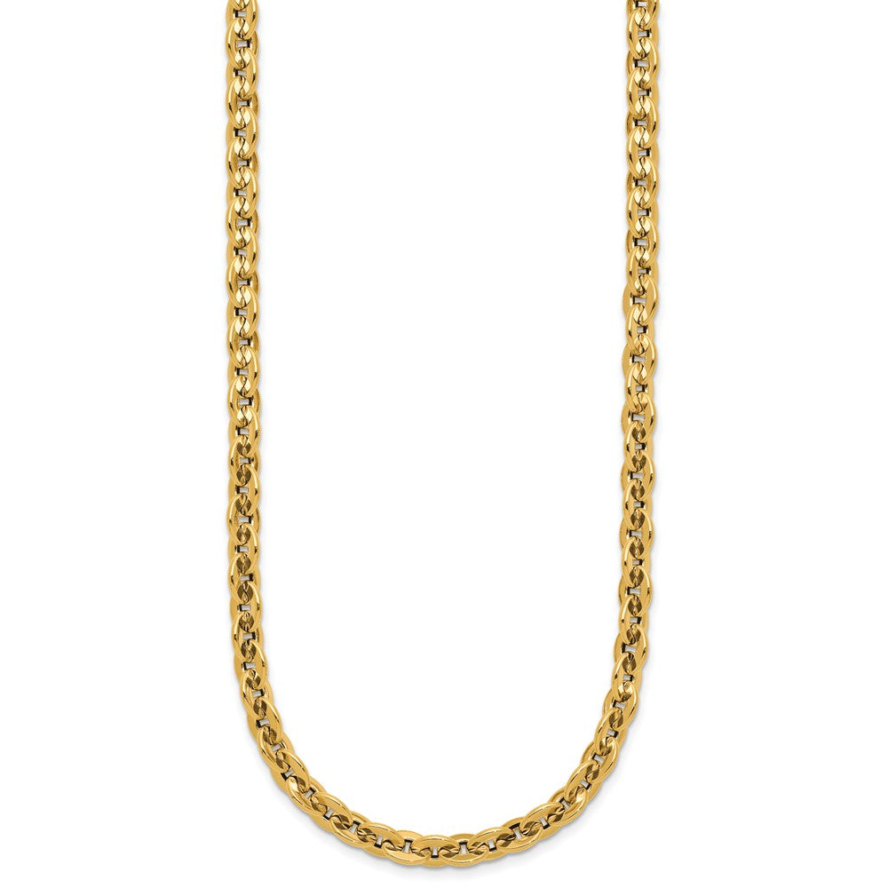 Polished Fancy Round Link Necklace 18"