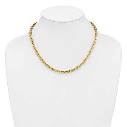 Polished Fancy Round Link Necklace 18"