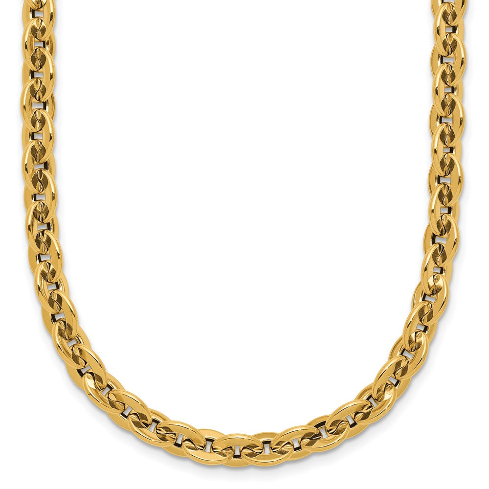 Polished Fancy Round Link Necklace 18"
