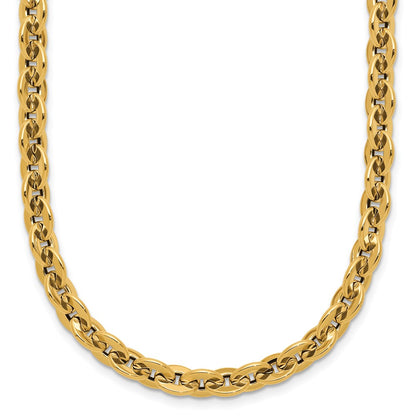 Polished Fancy Round Link Necklace 18"