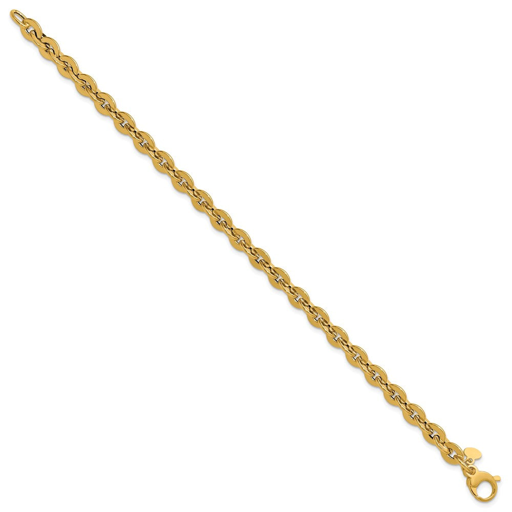 Polished Fancy Round Link Bracelet 7.75" - 3.99g