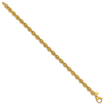 Polished Fancy Round Link Bracelet 7.75" - 3.99g